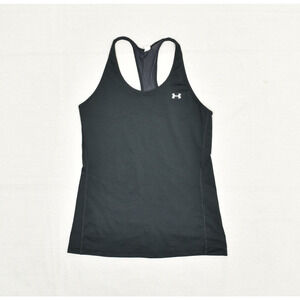 Under Armour Women's Tank Top Solid Polyester Black Size S Fitted Heatgear